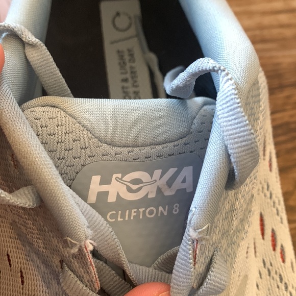 Hoka Clifton 8 Sneakers Woman's Size 9.5 B Running Shoes Trainers Light Blue - Picture 2 of 12